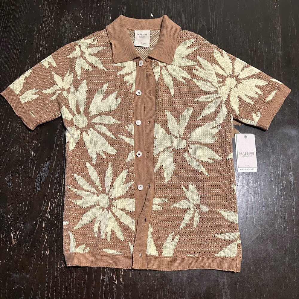 Brown Floral Men's Shirt